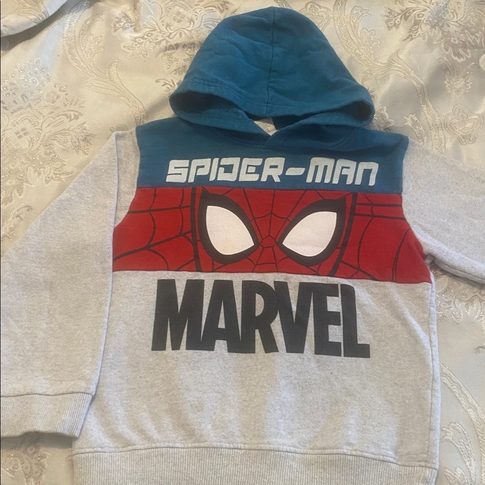 Marvel Spider-Man Kids Hoodie in Red, Blue, and Gray